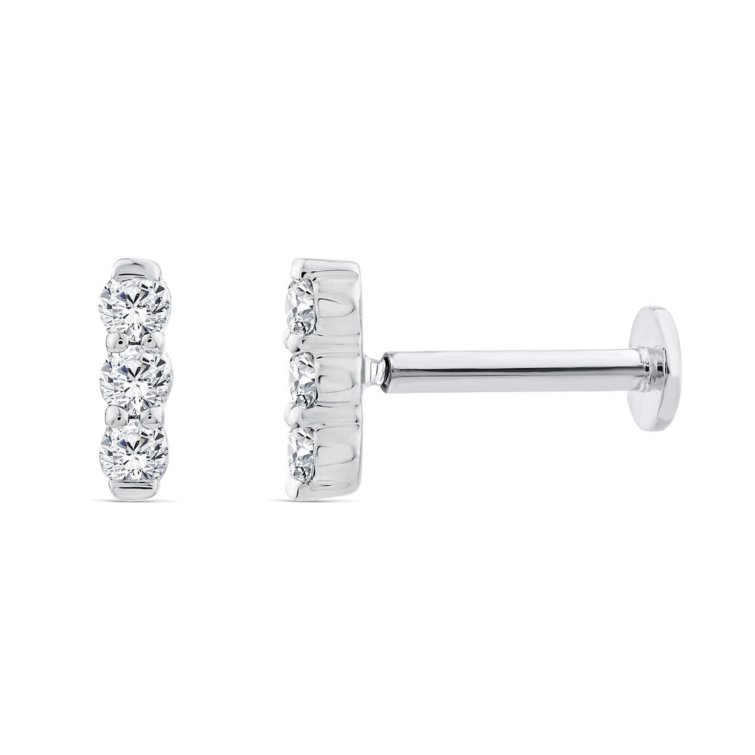 0.05ct Lab Grown Diamond Flat Back Earring in 9K White Gold