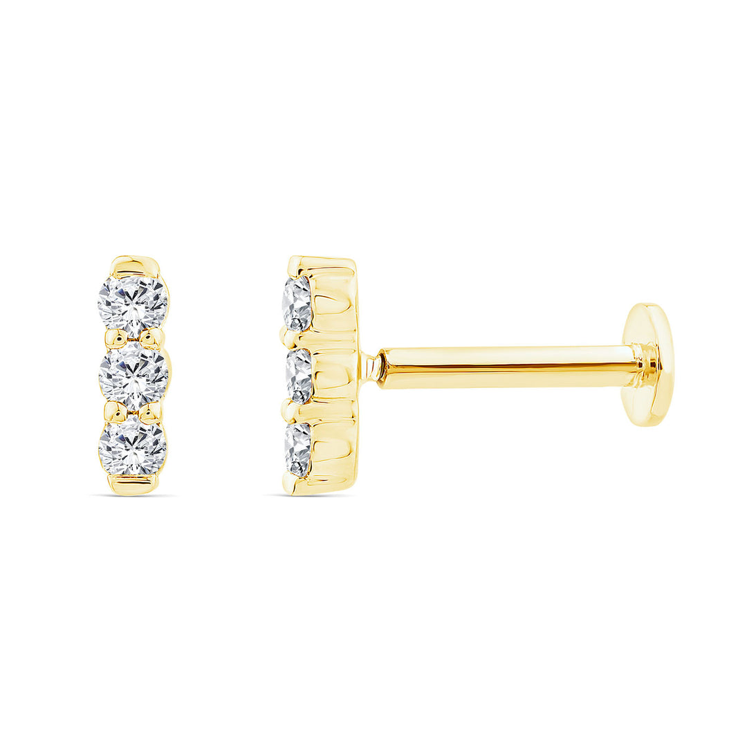 0.05ct Lab Grown Diamond Flat Back Earring in 9K Yellow Gold
