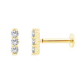 0.05ct Lab Grown Diamond Flat Back Earring in 9K Yellow Gold
