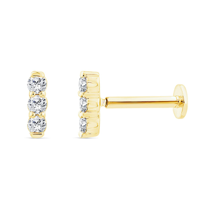 0.05ct Lab Grown Diamond Flat Back Earring in 9K Yellow Gold