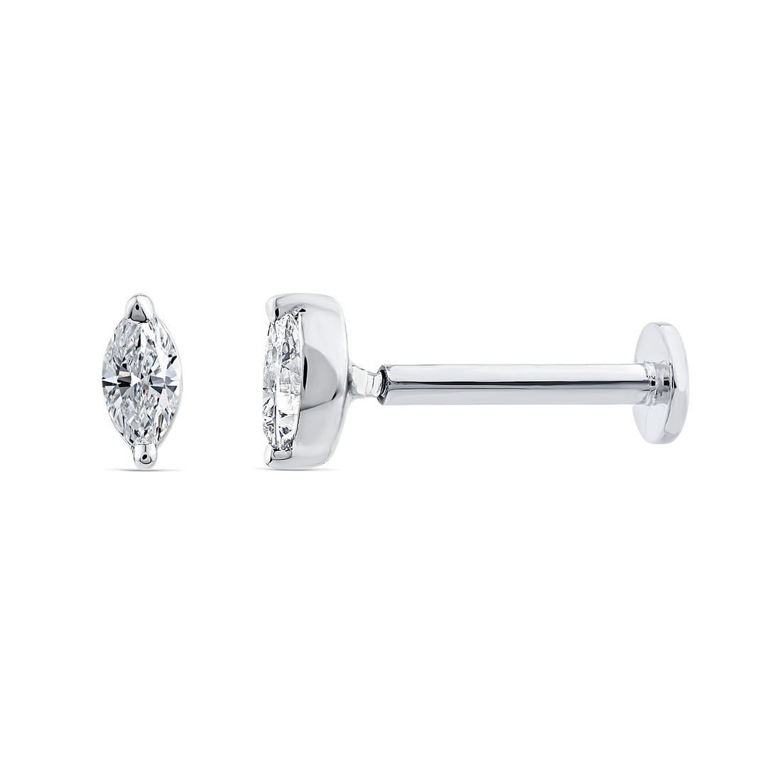 0.05ct Lab Grown Diamond Flat Back Earring in 9K White Gold