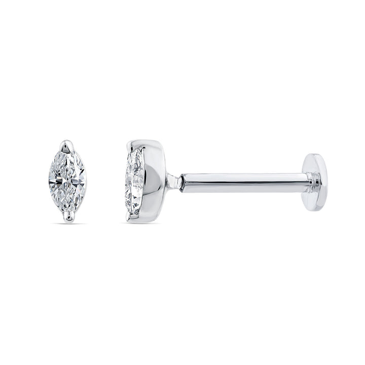 0.05ct Lab Grown Diamond Flat Back Earring in 9K White Gold