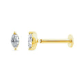 0.05ct Lab Grown Diamond Flat Back Earring in 9K Yellow Gold
