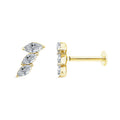 0.12ct Lab Grown Diamond Flat Back Earring in 9K Yellow Gold