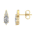 1.50ct Marquise Lab Grown Diamond Vintage Stud Earrings in 9K Yellow Gold