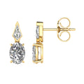 1.58ct Oval Lab Grown Diamond Vintage Stud Earrings in 9K Yellow Gold