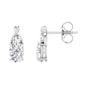 2.18ct Oval Lab Grown Diamond Twist Stud Earrings in 9K White Gold