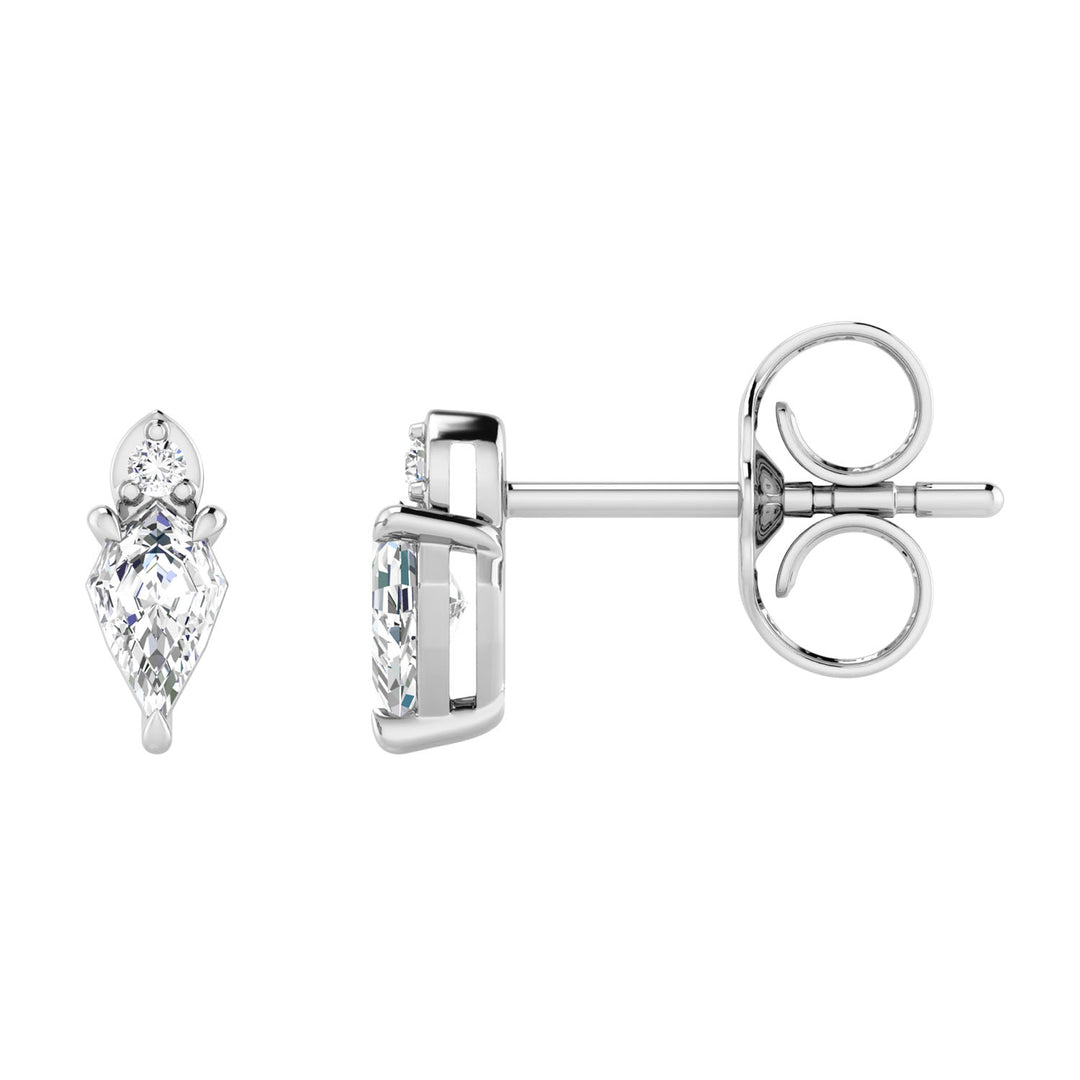 0.35ct Pear Lab Grown Diamond Asterly Stud Earrings in 9K White Gold
