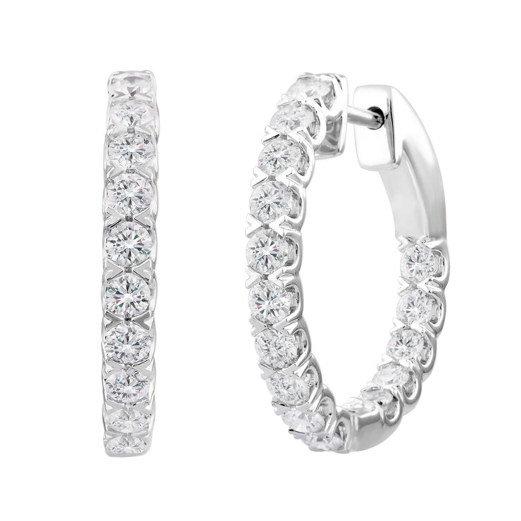 1.50ct Lab Grown Diamond Hoop Earrings in 18K White Gold