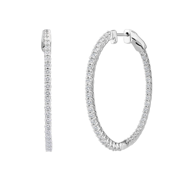 2.00ct Lab Grown Diamond Hoop Earrings in 18K White Gold