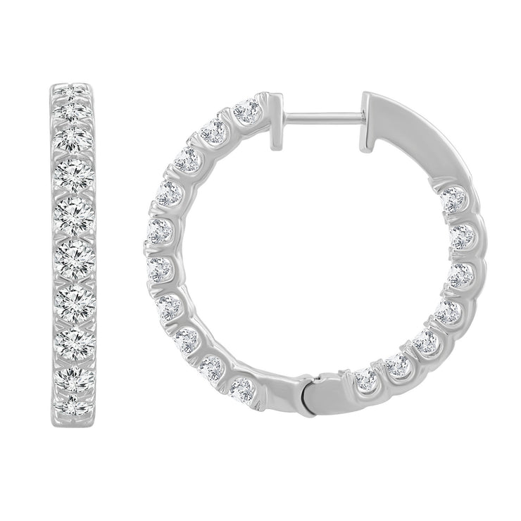 3.45ct Lab Grown Diamond Hoop Earrings in 18K White Gold