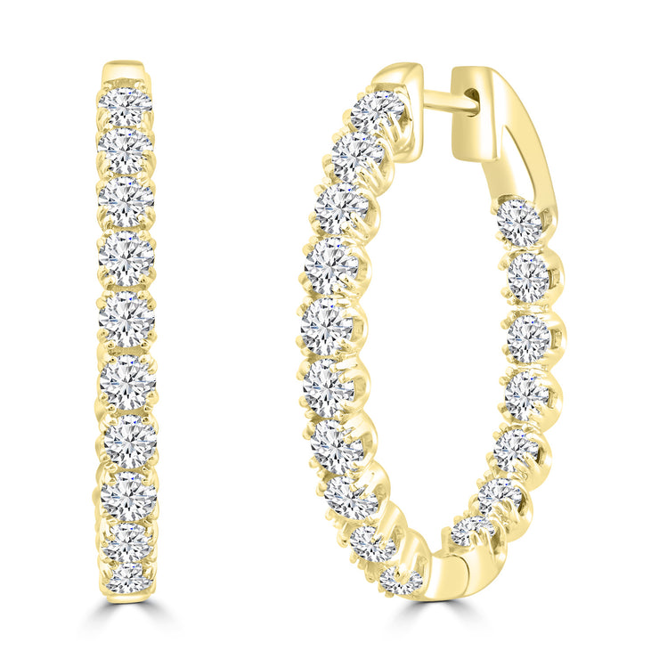 2.45ct Lab Grown Diamond Earrings in 18K Yellow Gold