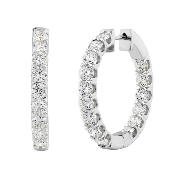 4.95ct Lab Grown Diamond Hoop Earrings in 18K White Gold
