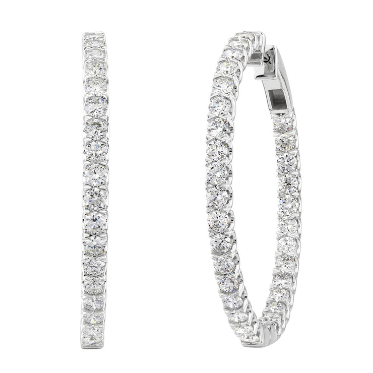 5.95ct Lab Grown Diamond Hoop Earrings in 18K White Gold