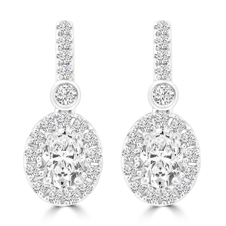 1.45ct Lab Grown Diamond Drop Earrings in 18K White Gold