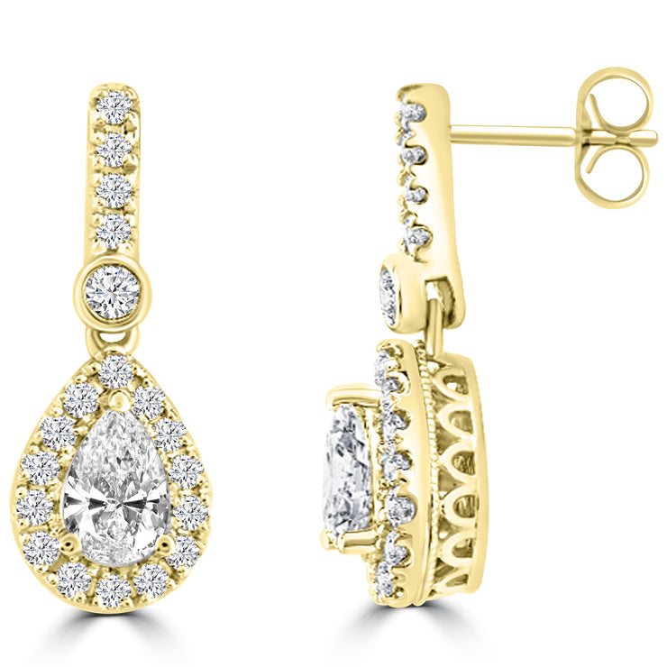 1.47ct Lab Grown Diamond Earrings in 18K Yellow Gold