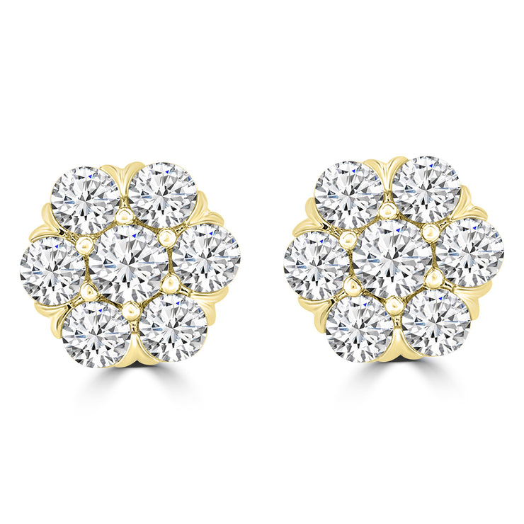 1.95ct Lab Grown Diamond Earrings in 18K Yellow Gold