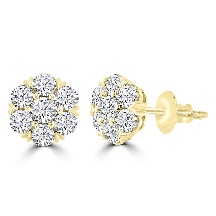 2.00ct Lab Grown Diamond Earrings in 18K Yellow Gold