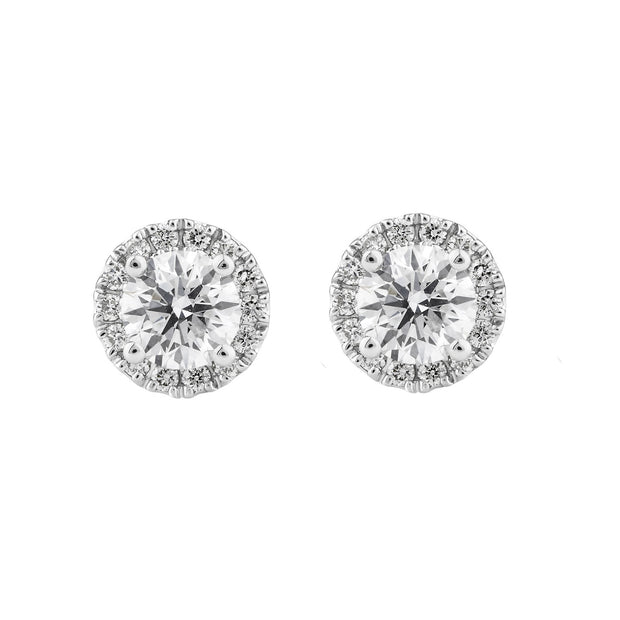 0.95ct Lab Grown Diamond Ear Studs in 18K White Gold