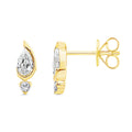 0.65ct Pear Lab Grown Diamond Asterly Stud Earrings in 9K Yellow Gold