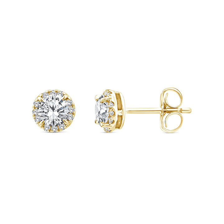 1.12ct Lab Grown Diamond Earrings in 9K Yellow Gold