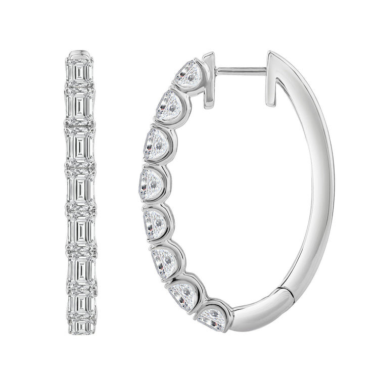 4.50ct Lab Grown Diamond Hoop Earrings in 18K White Gold