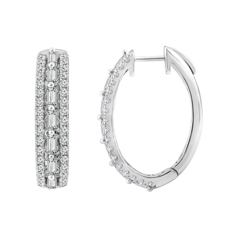 2.25ct Lab Grown Diamond Hoop Earrings in 18K White Gold