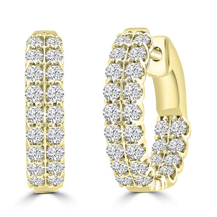 1.00ct Lab Grown Diamond Earrings in 18K Yellow Gold