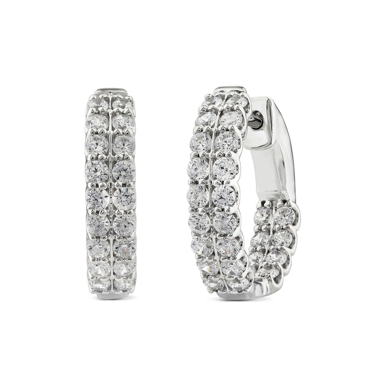 1.00ct Lab Grown Diamond Hoop Earrings in 18K White Gold