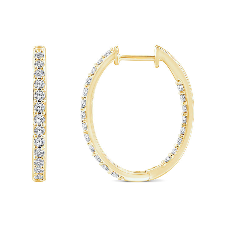 1.00ct Lab Grown Diamond Earrings in 9K Yellow Gold