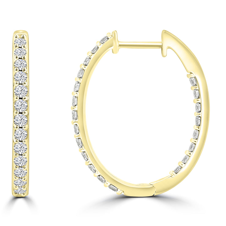 1.00ct Lab Grown Diamond Earrings in 18K Yellow Gold