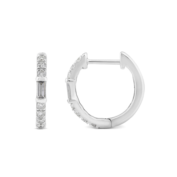 1.00ct Lab Grown Diamond Hoop Earrings in 18K White Gold