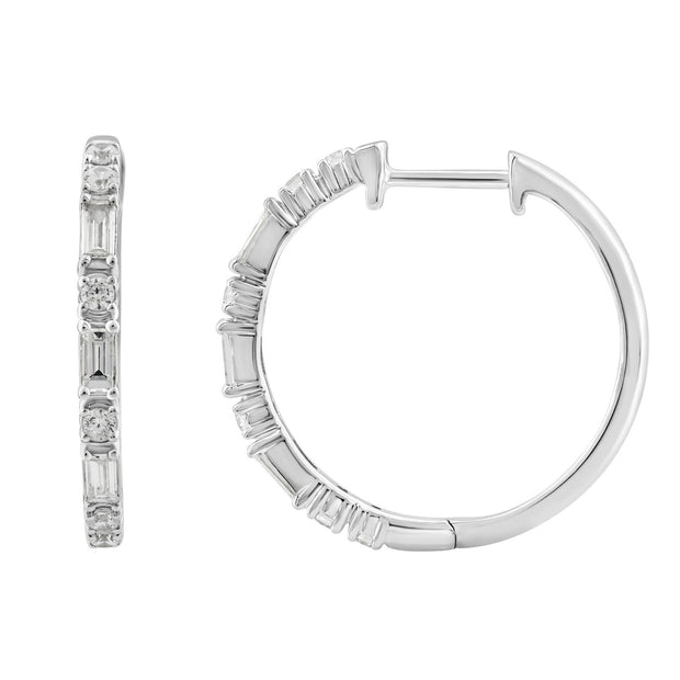 0.50ct Lab Grown Diamond Hoop Earrings in 18K White Gold