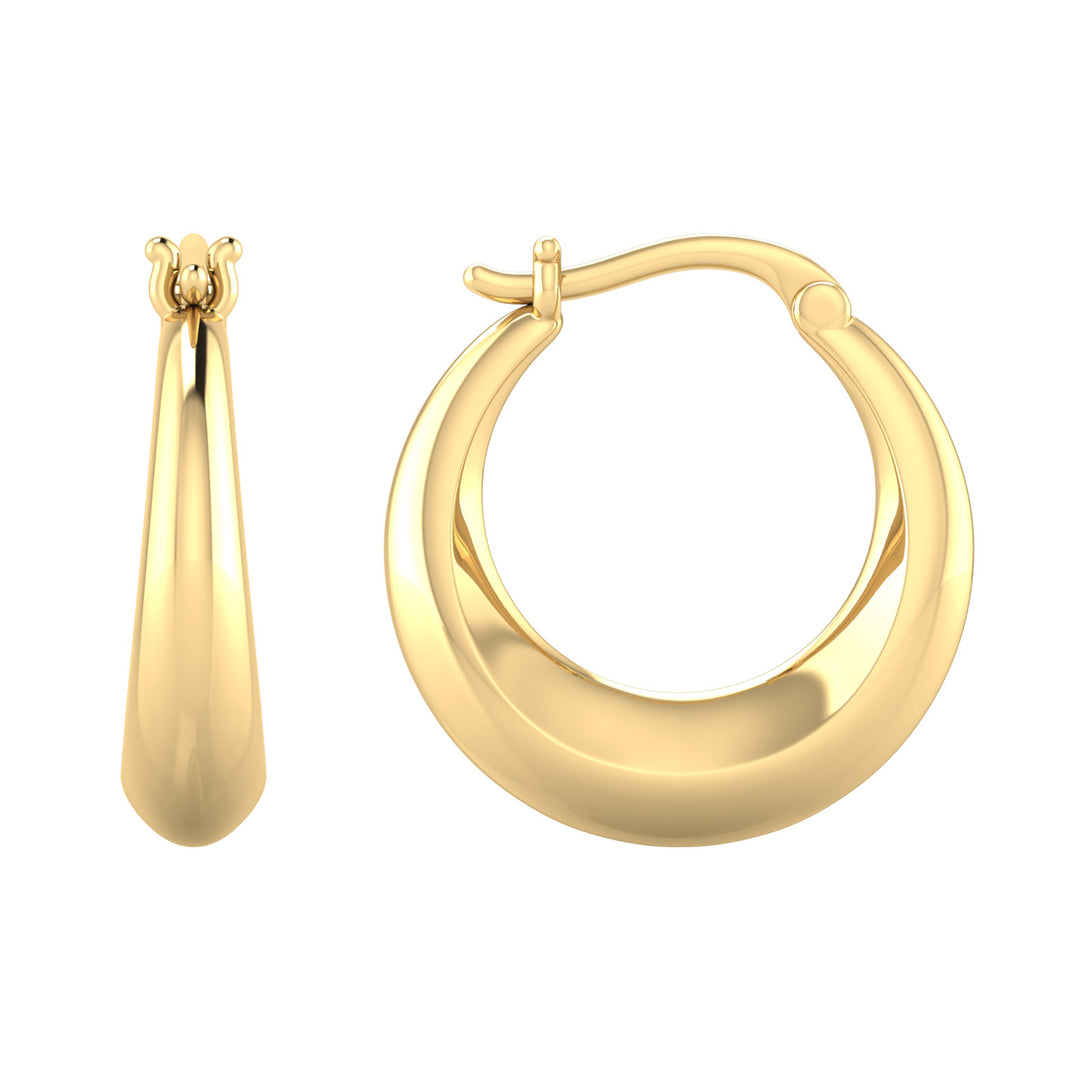 22K Gold Vermeil 15mm Hoop Earrings