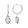 1.08ct Elongated Oval Lab Grown Diamond Drop Earrings in 18K White Gold