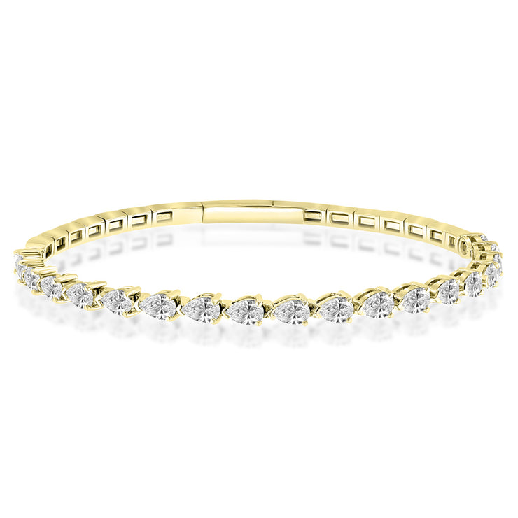 3.60ct Lab Grown Diamond Bangle in 18K Yellow Gold