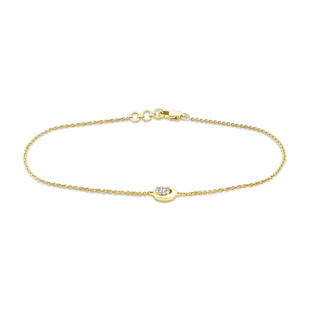 0.15ct Oval Lab Grown Diamond Bracelet in 9K Yellow Gold