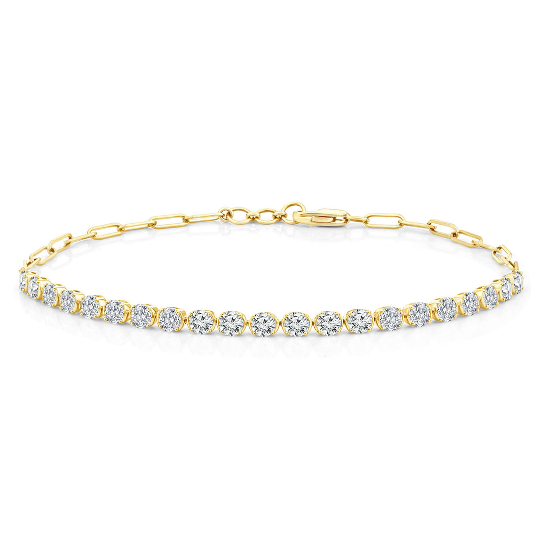 2.00ct Lab Grown Diamond Half Tennis Bracelet in 9K Yellow Gold