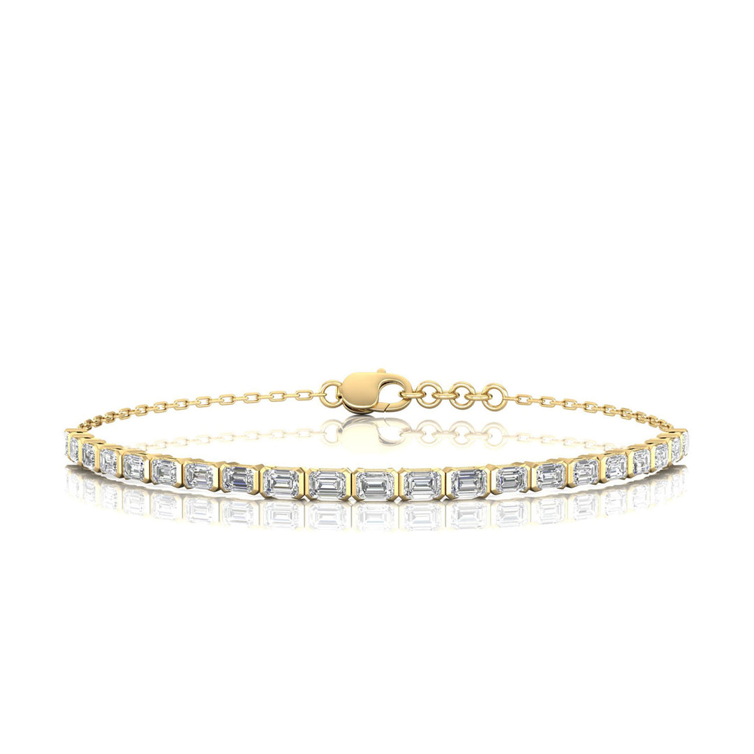 2.00ct Lab Grown Diamond Half Tennis Bracelet in 9K Yellow Gold