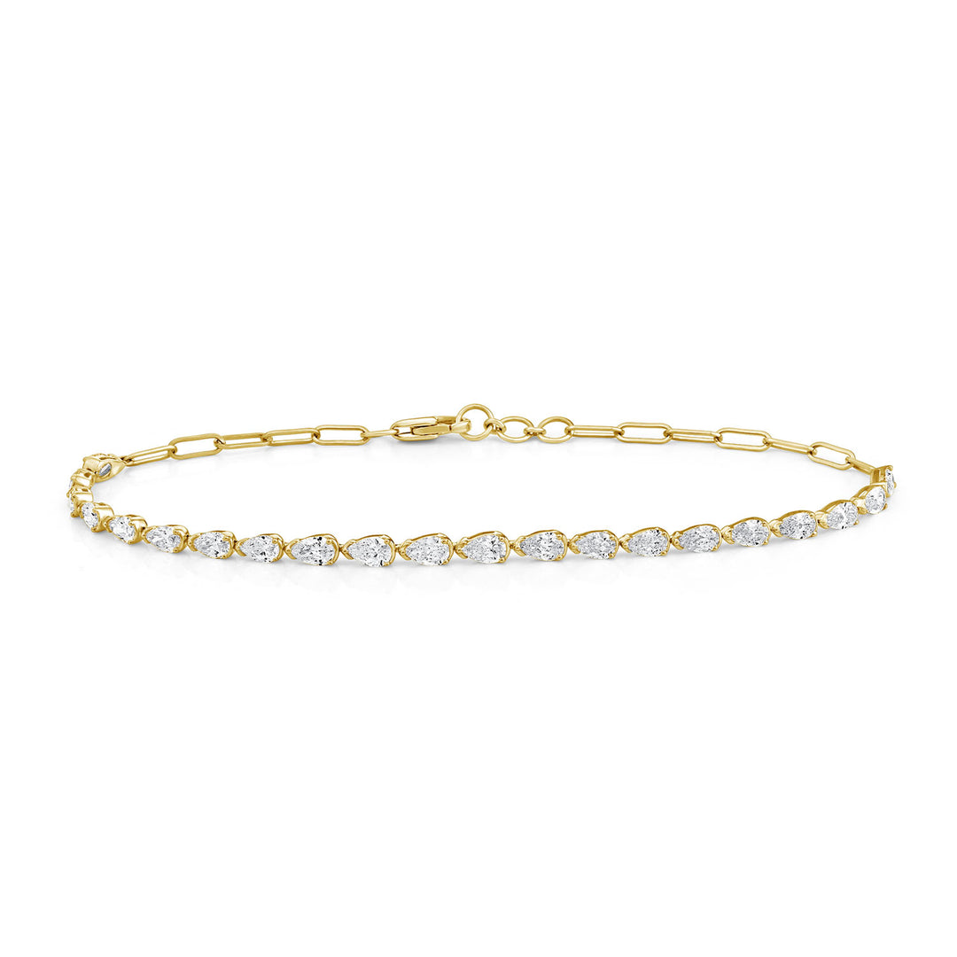 2.00ct Lab Grown Diamond Half Tennis Bracelet in 9K Yellow Gold