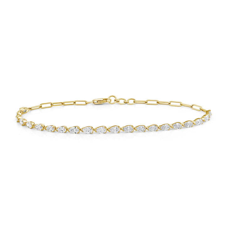 2.00ct Lab Grown Diamond Half Tennis Bracelet in 9K Yellow Gold