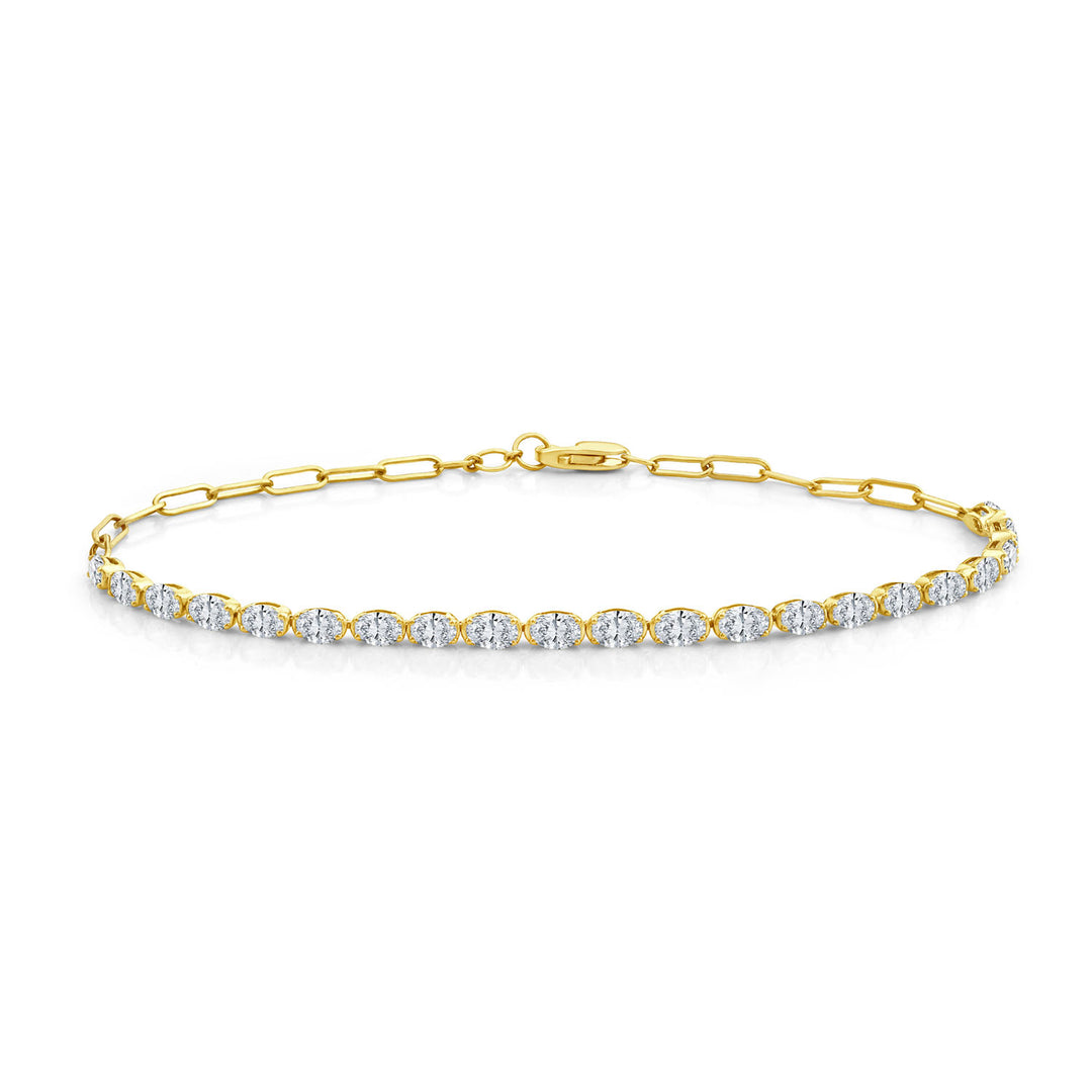 2.00ct Lab Grown Diamond Half Tennis Bracelet in 9K Yellow Gold
