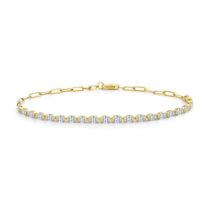 2.00ct Lab Grown Diamond Half Tennis Bracelet in 9K Yellow Gold