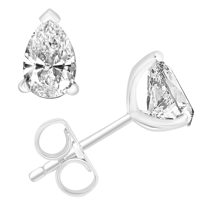 1.00ct Lab Grown Diamond Ear Studs in 18K White Gold