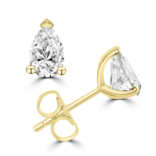 1.00ct Lab Grown Diamond Earrings in 18K Yellow Gold