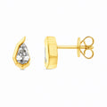 0.60ct Pear Lab Grown Diamond Asterly Stud Earrings in 9K Yellow Gold