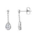 1.00ct Pear Lab Grown Diamond Chain Drop Earrings in 9K White Gold