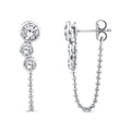 1.50ct Lab Grown Diamond Chain Ear Jackets in 9K White Gold