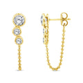 1.50ct Lab Grown Diamond Chain Ear Jackets in 9K Yellow Gold