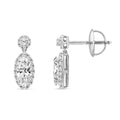 1.15ct Elongated Oval Lab Grown Diamond Drop Earrings in 18K White Gold